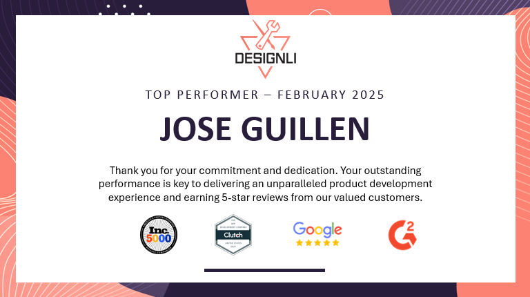 Designli Top Performer Award - February 2025